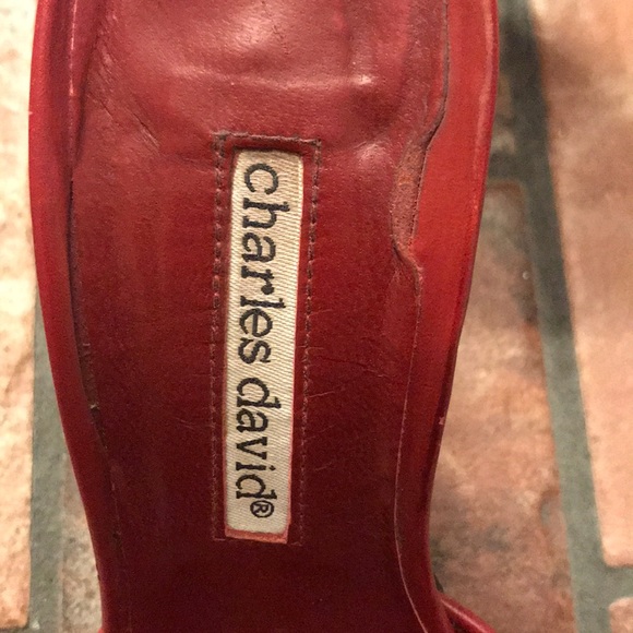 Charles David Red 4 inch High Heels Size 5.5 - Picture 5 of 8
